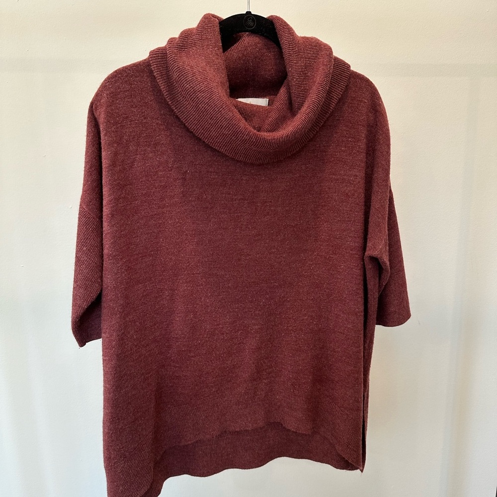 Anthropologie Maroon Cowl Neck Sweater